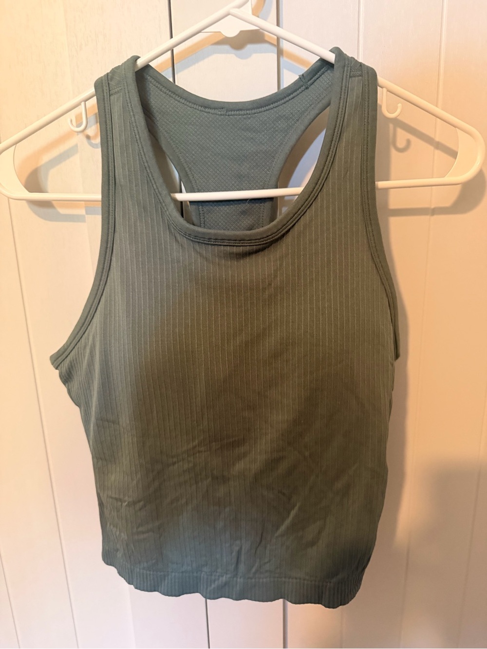 Amazon Olive Green Ribbed Racerback Tank